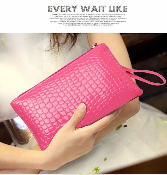 Wallet, small clutch bag, long fashionable mobile phone, 2021 collection, crocodile print