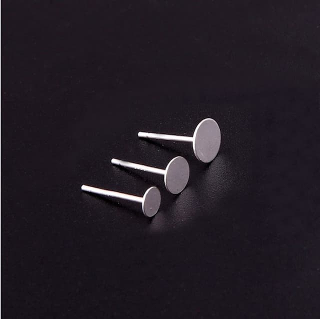 925 flat earrings support flat ear needle inlaid with pearl beeswax pine stone plane casual earrings DIY accessories