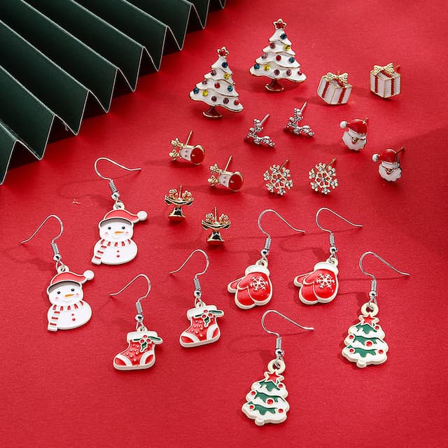 Christmas earrings, set, small bell