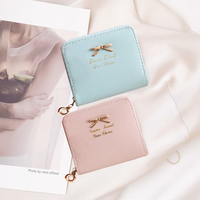 Small wallet, short card holder with zipper, suitable for import, Korean style