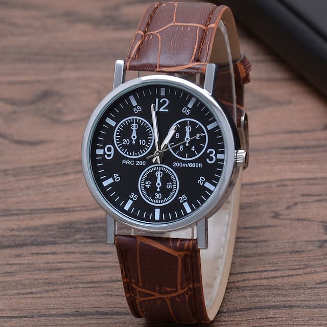 Quartz swiss watch, men's watch, glossy men's belt, Birthday gift, wholesale