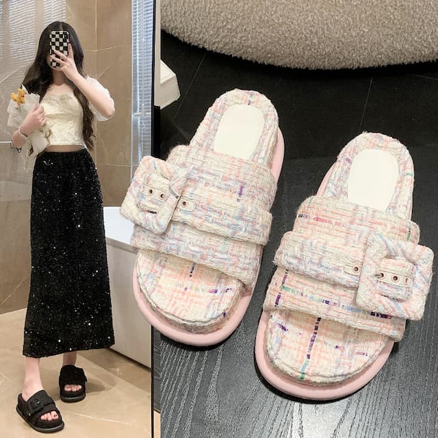 Summer beach footwear platform, comfortable slide, slippers, 2023 collection, wholesale