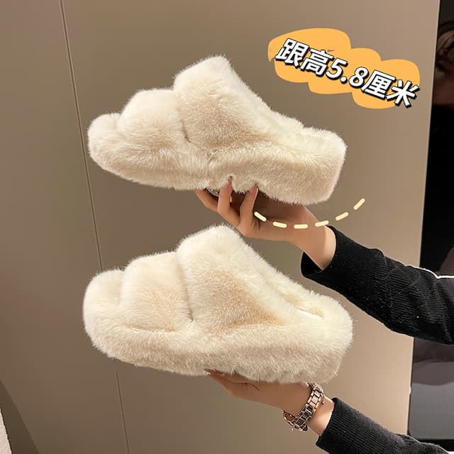 Slippers, demi-season keep warm footwear platform, 2023 collection
